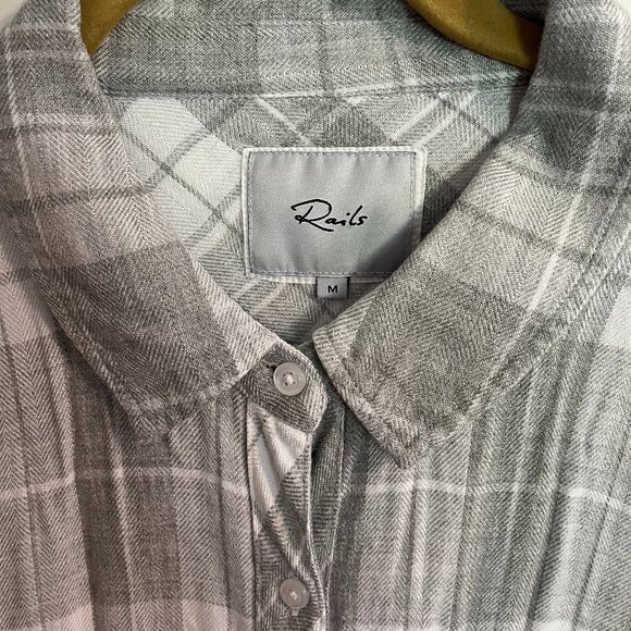 Rails Super Soft Grey and White Flannel - Picture 2 of 3